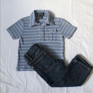 Ralph Lauren Short Sleeve Striped Polo (Toddler)